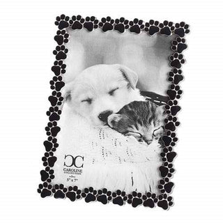 Roman 19237 Caroline Collection Black Frame with Paw Print, Holds 5 x 7-inch Photo, 7.75-inch High
