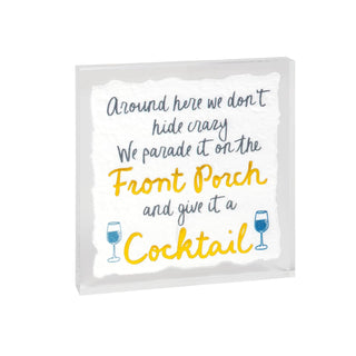 Mud Pie Decorative Signage, 5 1/4" x 5 1/4", White