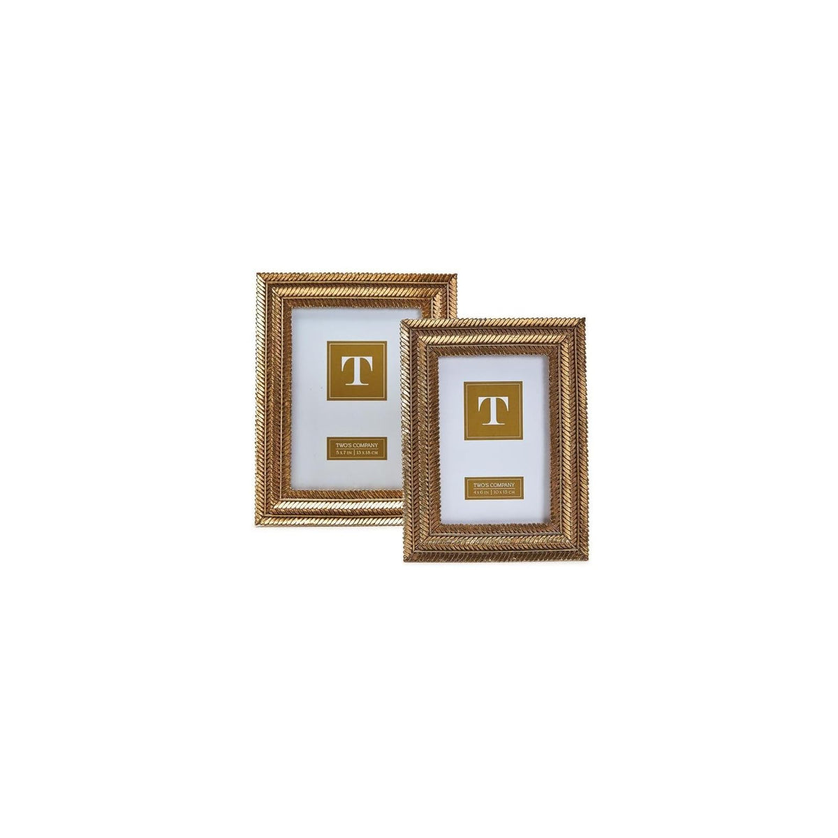 Two's Company Picture Frame, Two different sizes, Gold