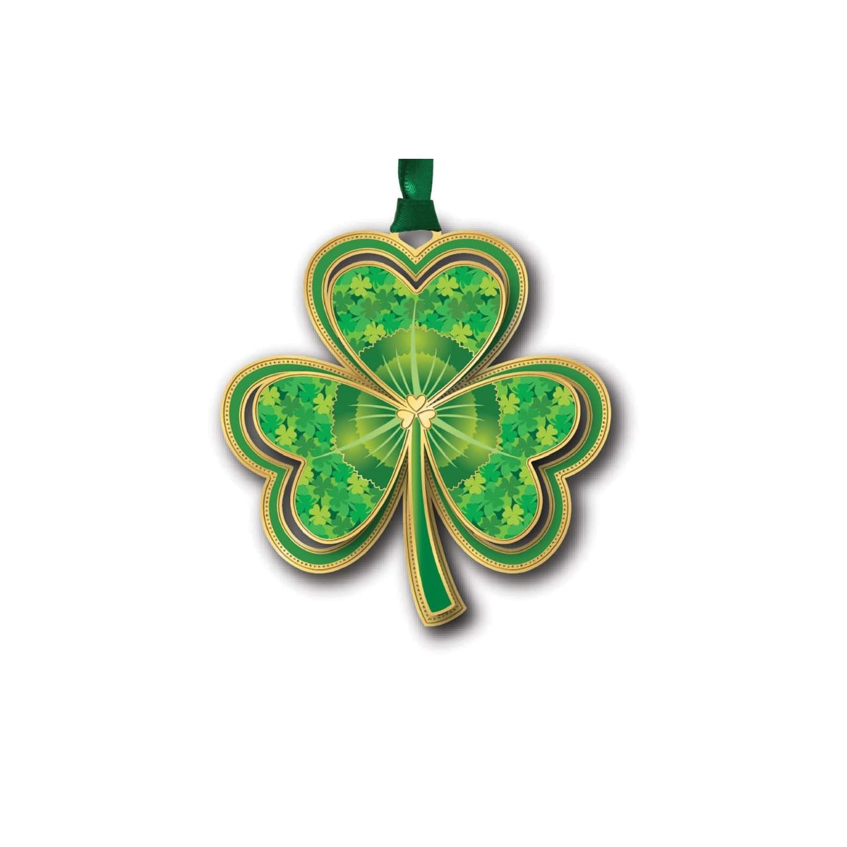 Beacon Design Hanging Ornament, 2.68 x 2.53 x 0.25 inches, Shamrock