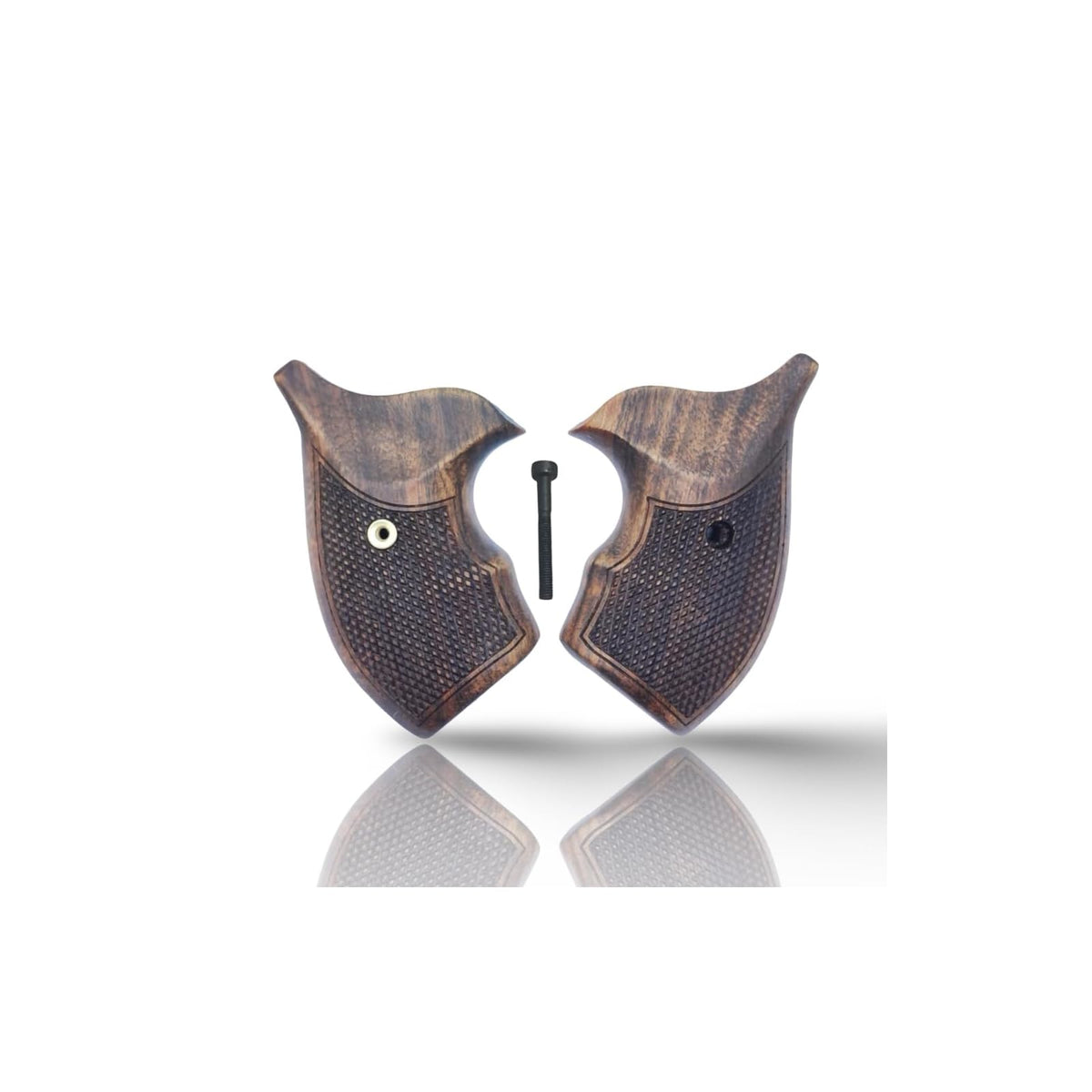 Zib Grips Gun Grip, Walnut Wood, Checkred - Brown