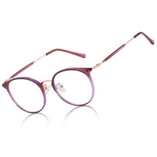 DUCO Blue Light Glasses for Women Men Blue Ray Blocking Glasses Computer Glasses for Teens Retro Round Eyeglasses W013