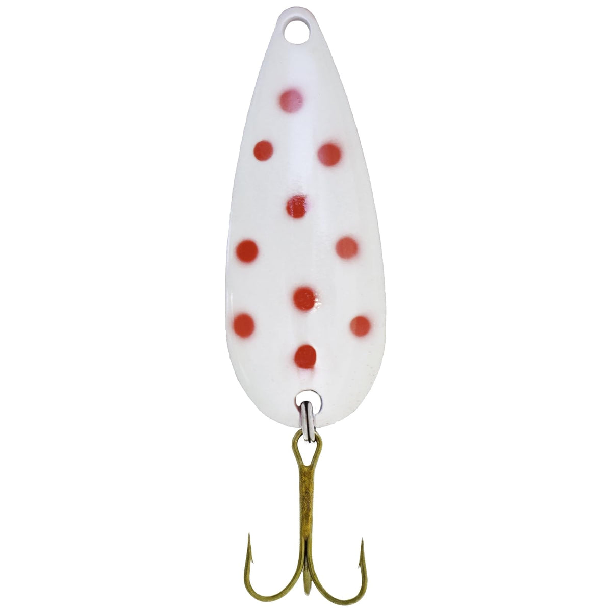 Sierra Spoon Fishing Hook, 7/8-Ounce, White/Red Dot Crd