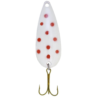 Sierra Spoon Fishing Hook, 7/8-Ounce, White/Red Dot Crd