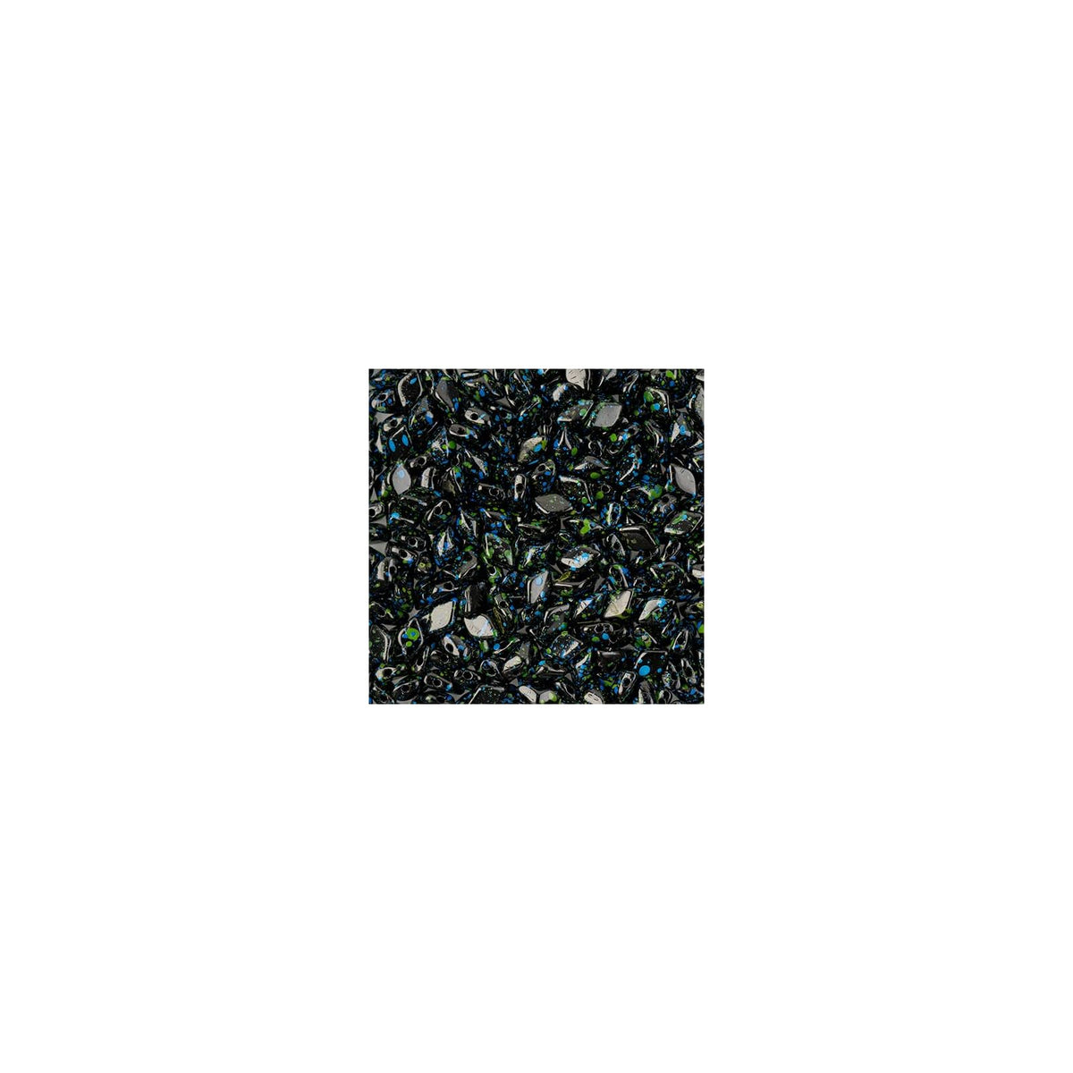 John Bead Craft Bead, Jet Confetti Splash Blue Green