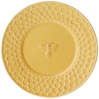 Boston International JC16116 Embossed Ceramic Plate, 1-Piece, Honeycomb