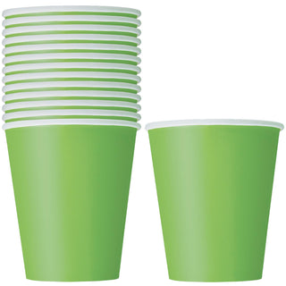 Unique Industries 9oz Lime Green Paper Cups, 14ct