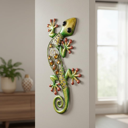 Comfy Hour Gecko Wall Art Collection 15" Metal Art Lizard Wall Decor