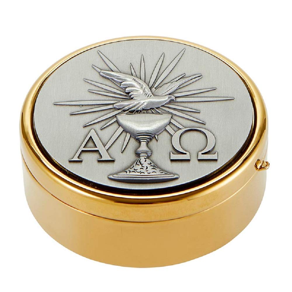 Christian Brands J1575 Dove Alpha Omega Hospital Pyx, 3.25-inch Diameter