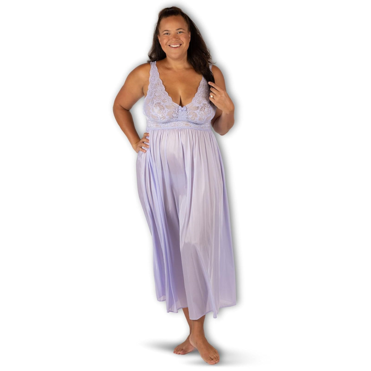 Shadowline Nightgown Nightshirt, Medium, Peri Frost