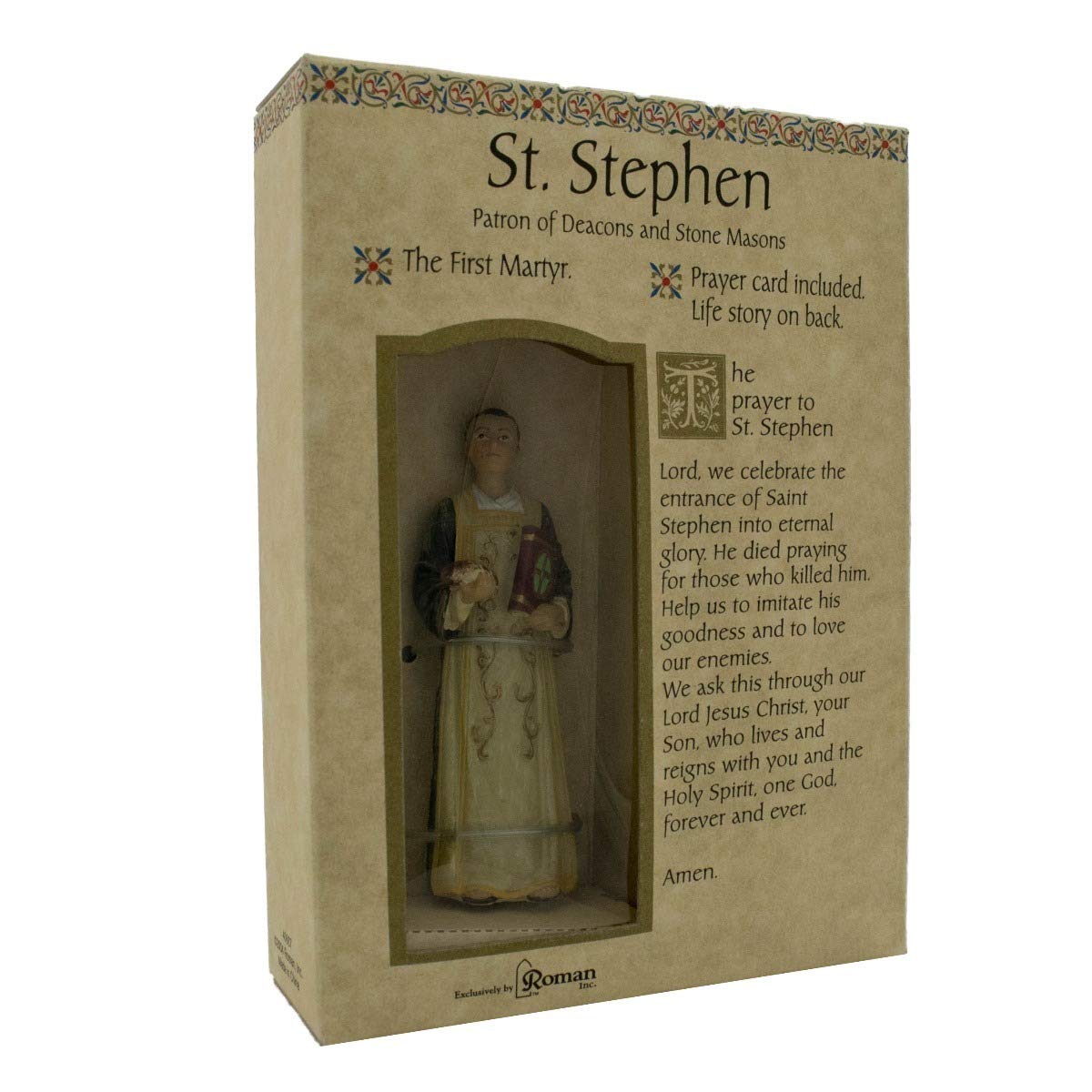Roman St. Stephen Figure and Prayer Card 40667