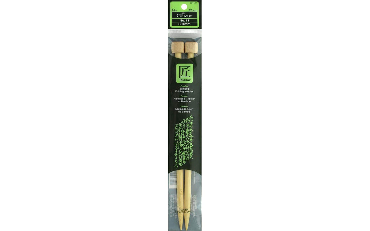 Clover Knitting Needle, 9" Height, Brown