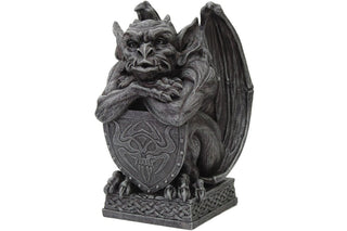 Pacific Trading PTC 6.5 Inch Resin Medieval Gargoyle with Shield Protection Statue
