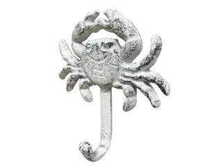 Hampton Iron Cast Iron Crab Hook, 5", Rustic Whitewashed