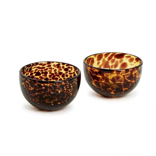 Two's Company Dishware Bowl, 4-inch Diameter, Tortoise Print