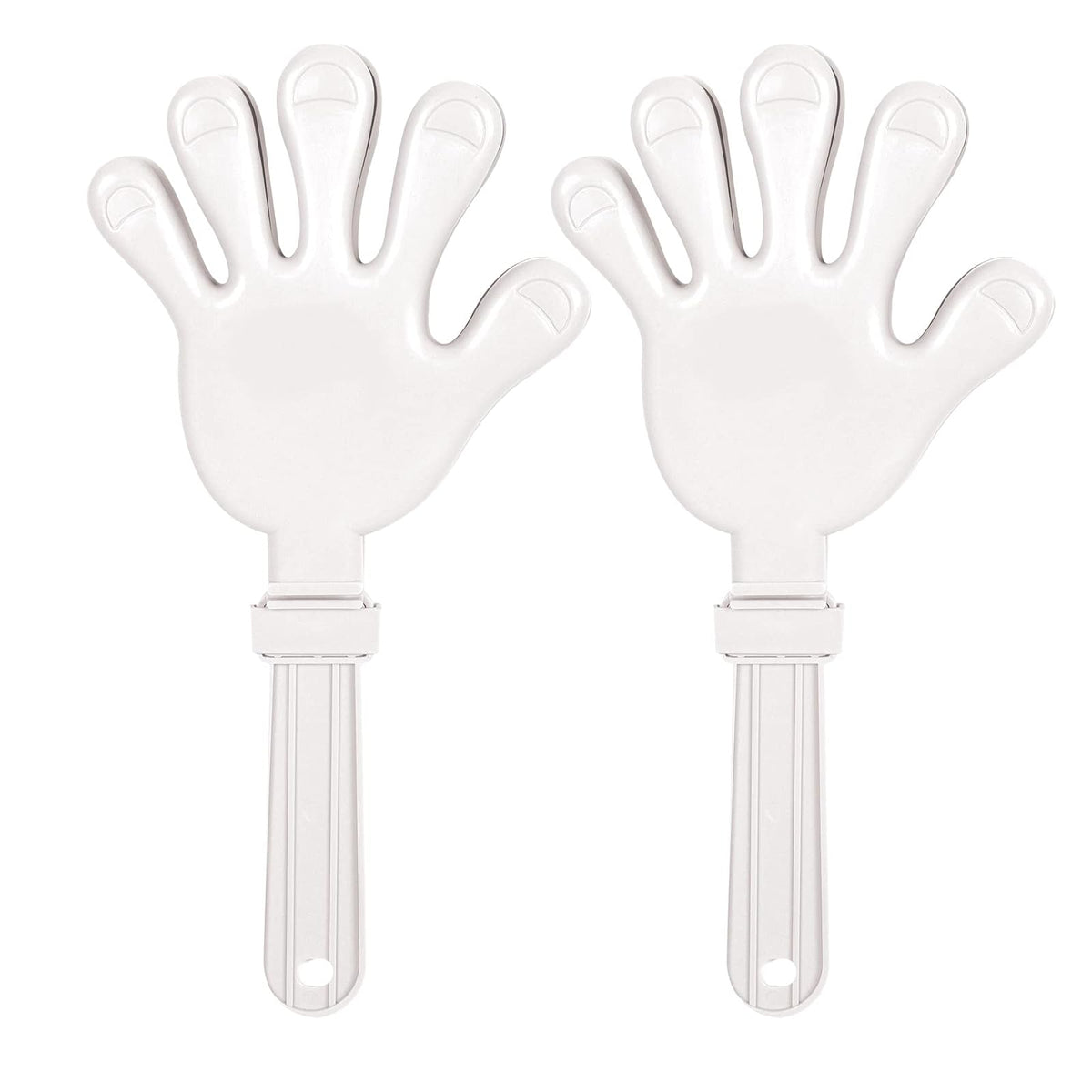 Beistle 2 Piece White Plastic Giant Hand Clappers Noisemakers Birthday Party Favors, 15" x 7.5"