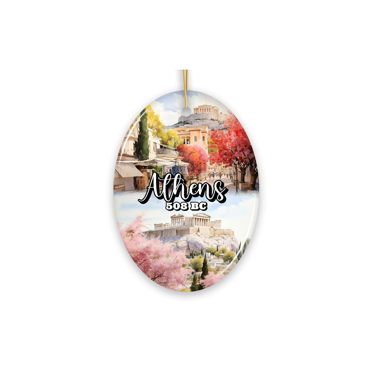 OrnamentallyYou Hanging Ornament, Athens Acropolis Historical Landmarks Ornament