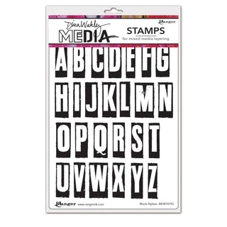 Ranger Rubber Stamp, 6x9 inches, Block Alphas
