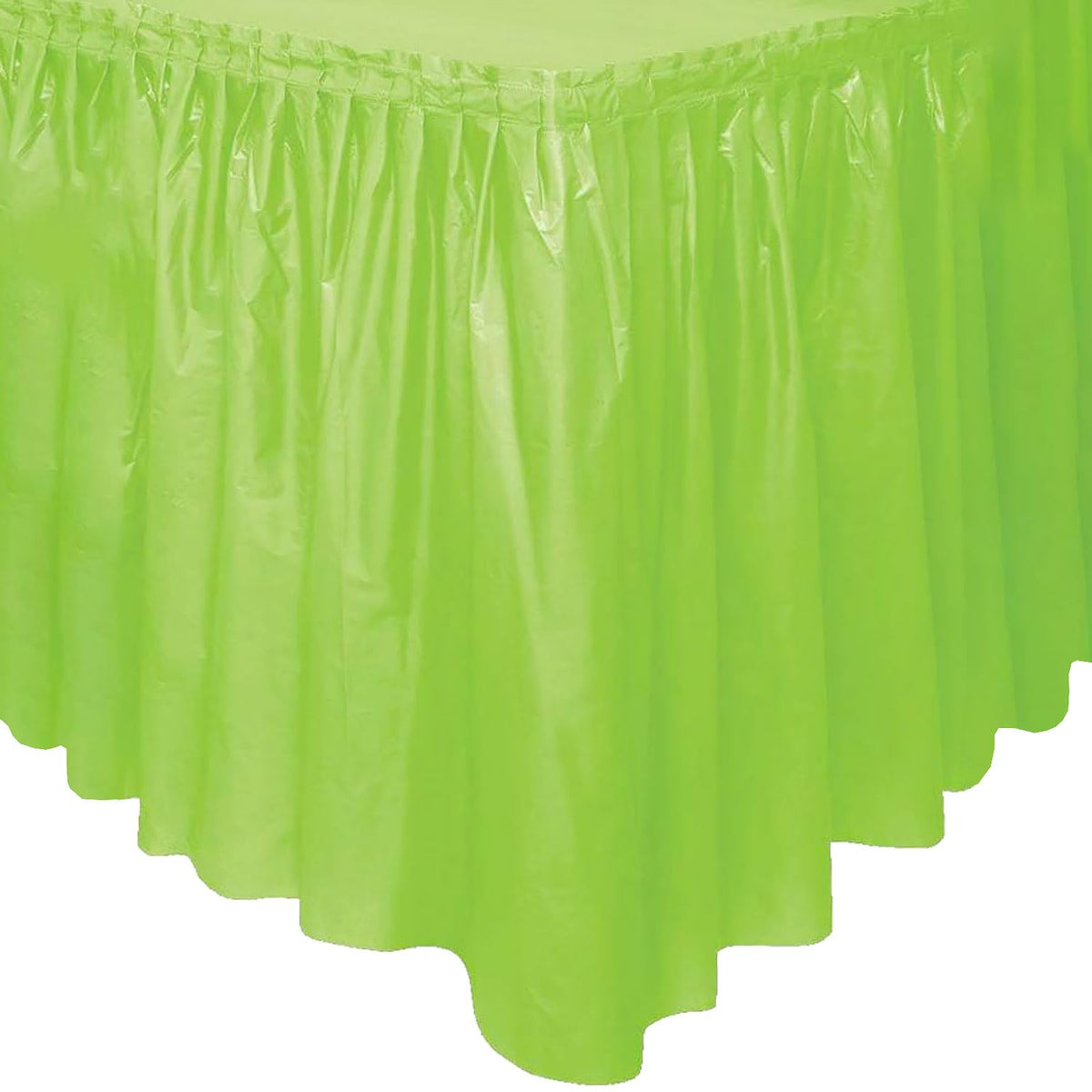Unique Industries Lime Green Plastic Table Skirt, 29" x 14 ft.