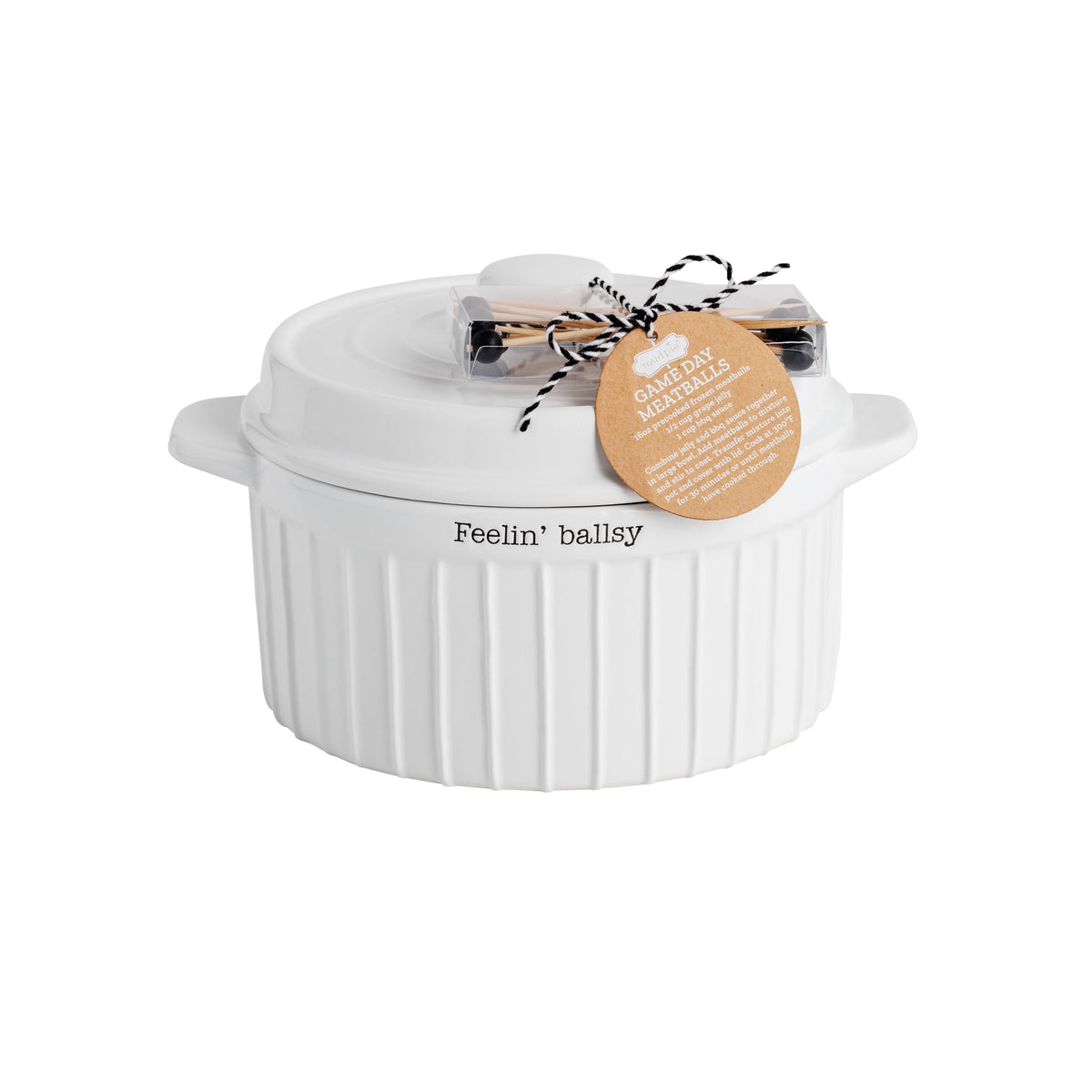 Mud Pie Meatball Serving Bowl and Toothpick Set
