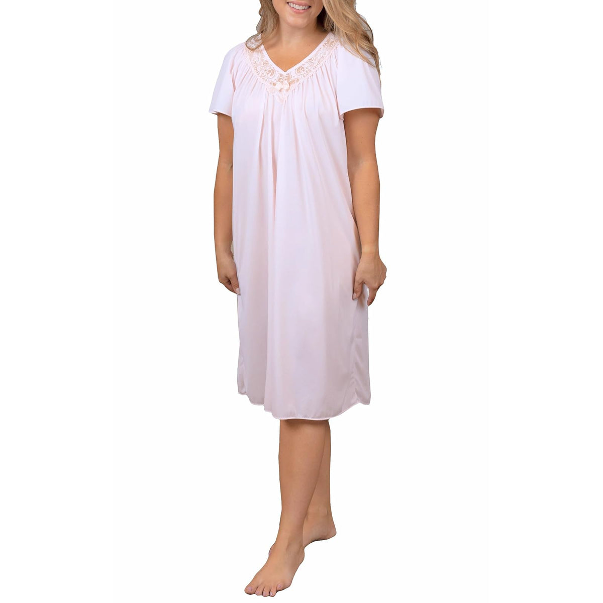 Shadowline Nightgown Nightshirt, 3X, Pink