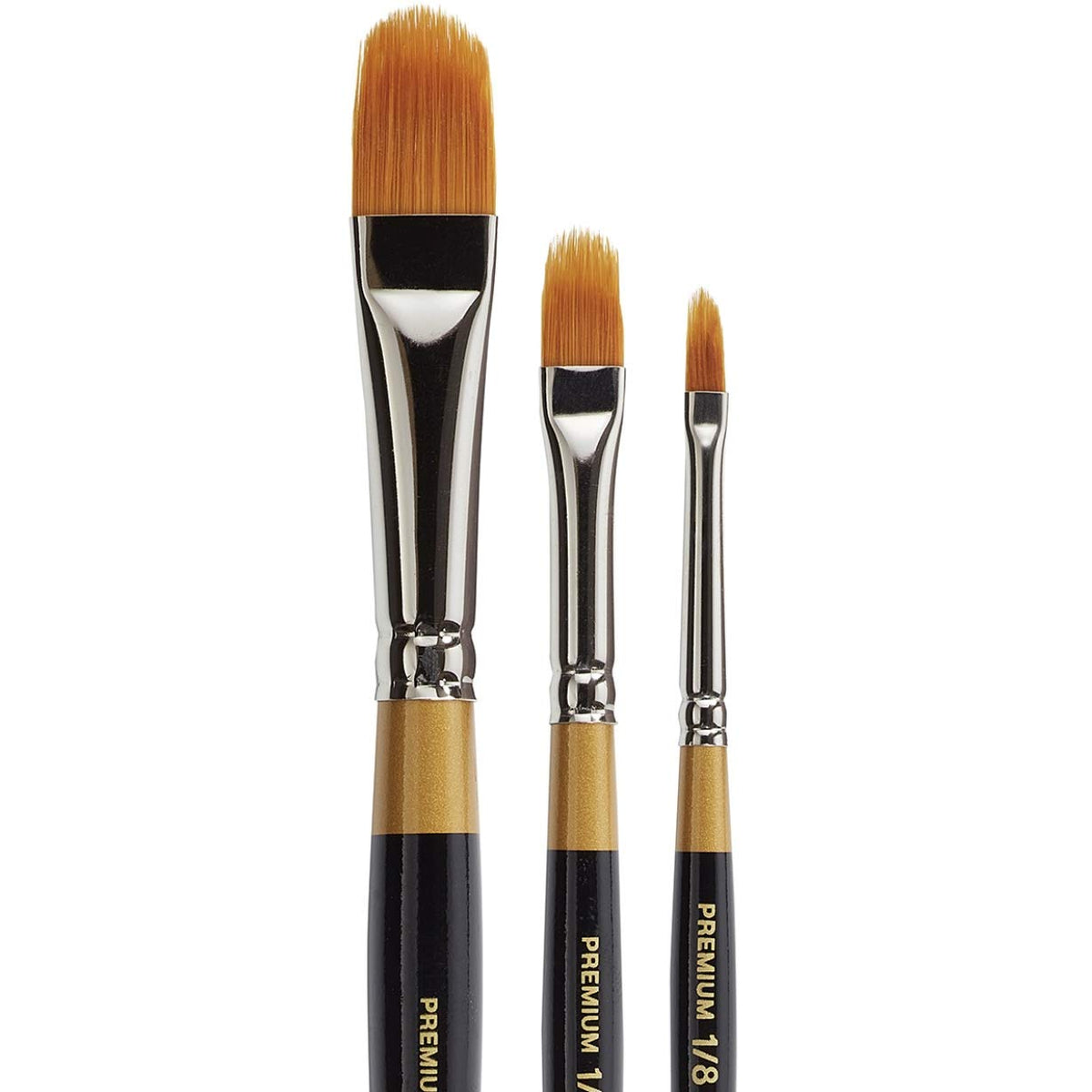 KINGART Paint Brush, Set of 3, Gold