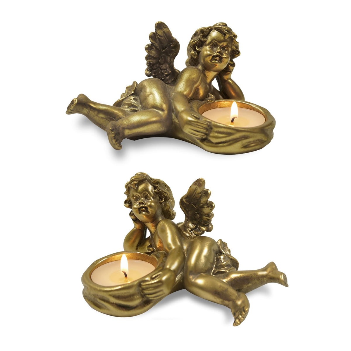 SIMON'S SHOP Candle Holder, 3.5'' x 6.5'', Gold 2 Pack