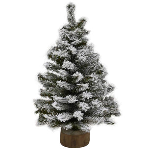Kurt S. Adler Artificial Tree, 1ft 6in, Green, White, Brown