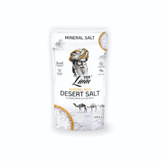 LUNN Natural Fine Grain Desert Salt | 17.63 Oz (500 Gm) | Rich in Mineral |Pure Unrefined Salt | NON-GMO | Gluten Free | Vegan | Adds taste