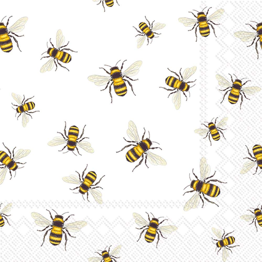 Boston International Celebrate the Home Spring 3-Ply Paper Cocktail Napkins, Save The Bees, 20-Count