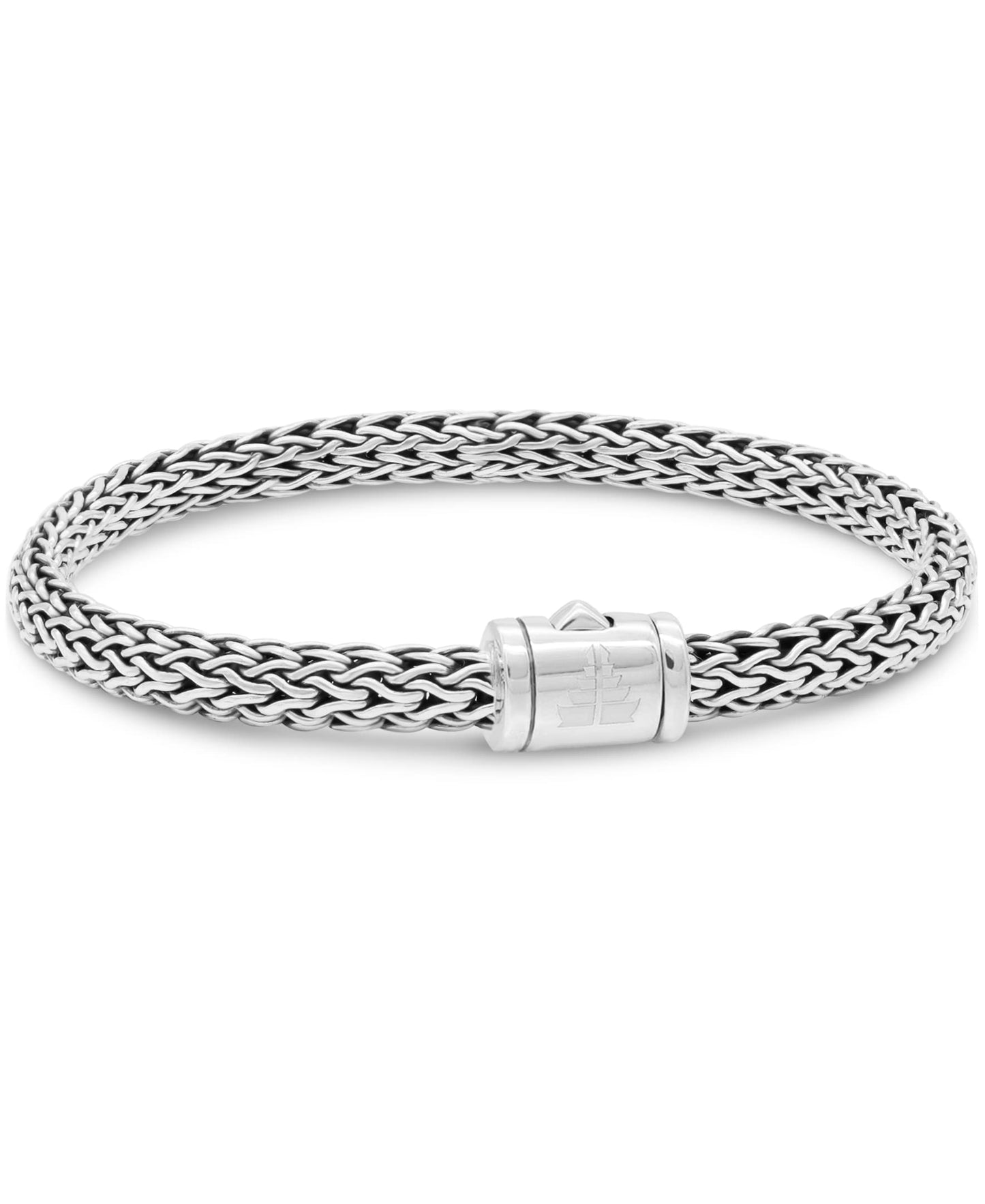 Sterling Silver 925 with Woven Dragon Bone Tulang Naga 6mm Chain DEVATA Bali Chain Bracelet Women Men DBK5246 (SIZE M/7.5")