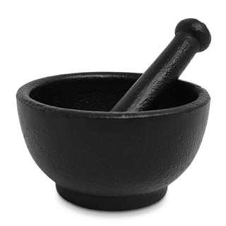 Cast Iron Mortar & Pestle Set, Herb Grinder, Pill Crusher, Molcajete. 3.5" Diameter Heavy Duty Cast Iron morter and pessel by New Age Imports, Inc (MP2- Cast Iron MP 3.5")