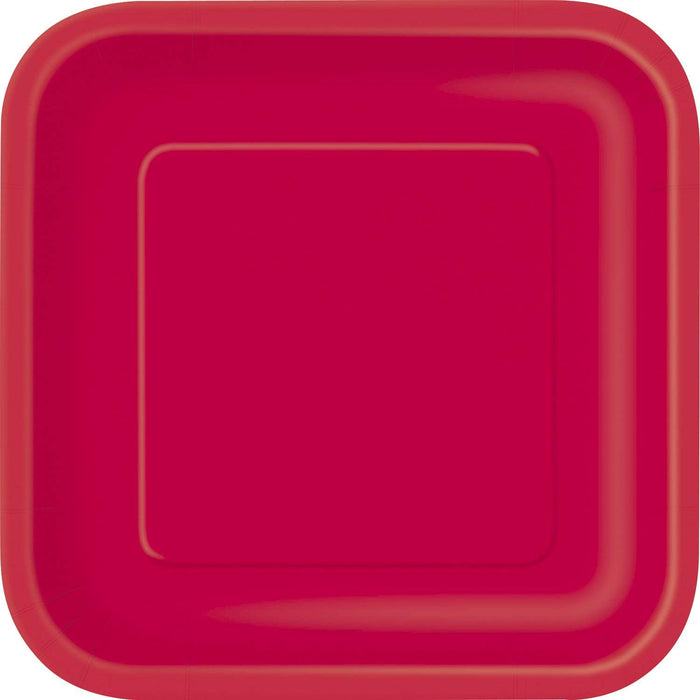 Unique Party Dishware Plate, 7", Red