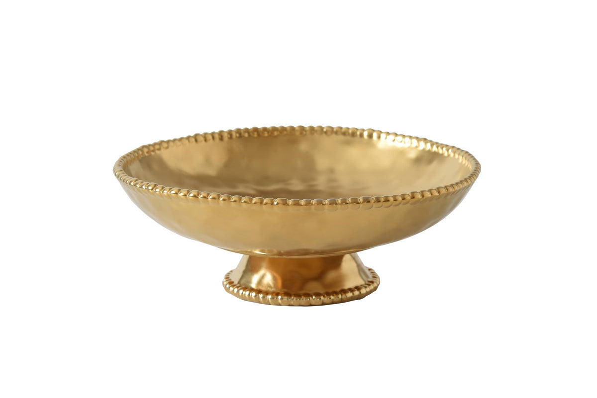Pampa Bay Dishware Bowl, 12 x 4.25 Inch, Gold