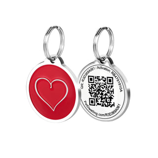 Pet Dwelling Label, 1.14 inches diameter, Red Heart