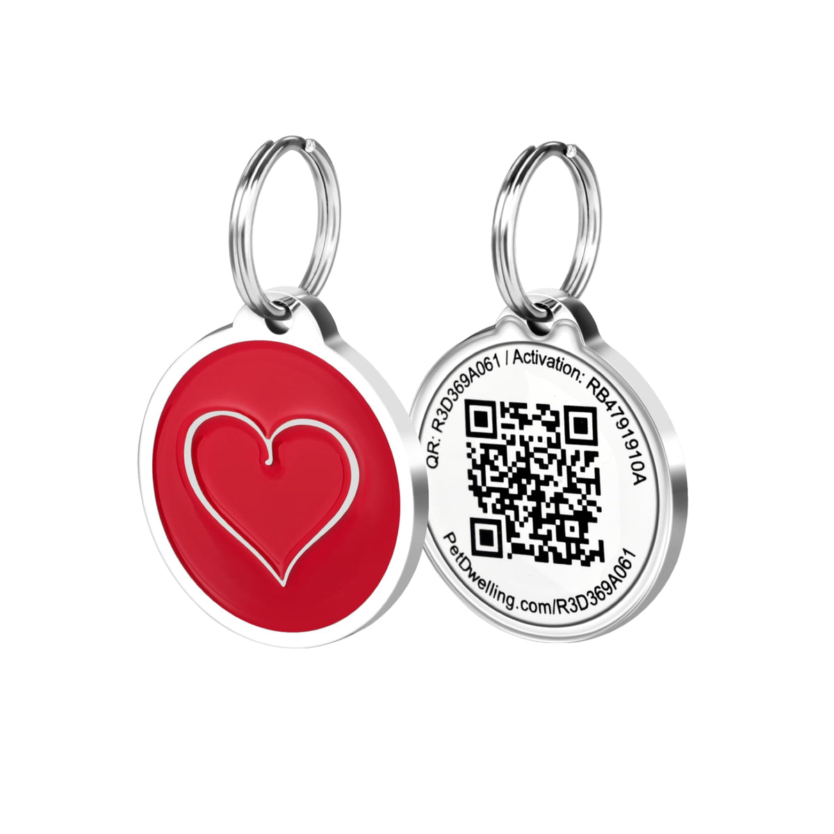 Pet Dwelling Label, 1.14 inches diameter, Red Heart