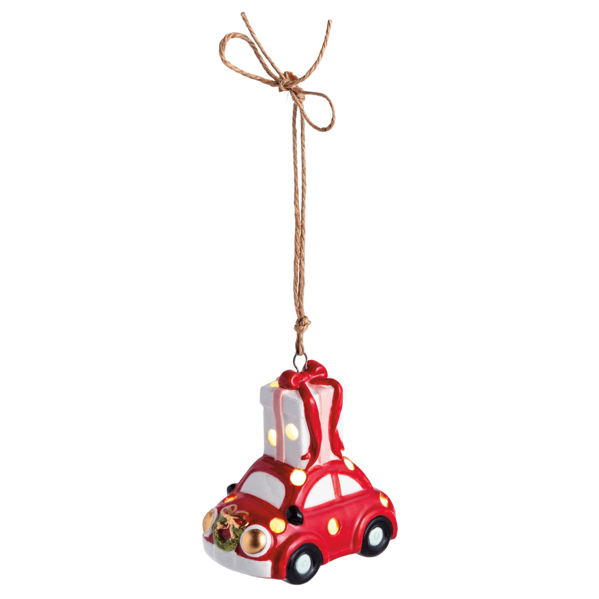 Mud Pie Hanging Ornament, 3" x 2 3/4", Red