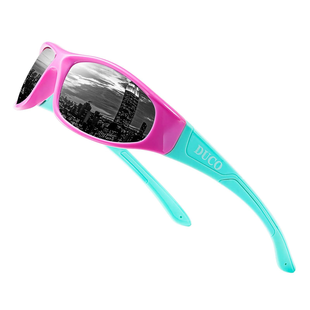 DUCO Sunglasses, 54mm,37mm, K001-pink Grey for Age 6-10