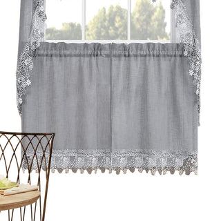 Collections Etc Curtain, 56"W x 24"L (Pack of 1), Grey