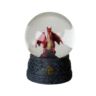 Pacific Giftware Snow Globe, Red/Gray, Dragon Figurine