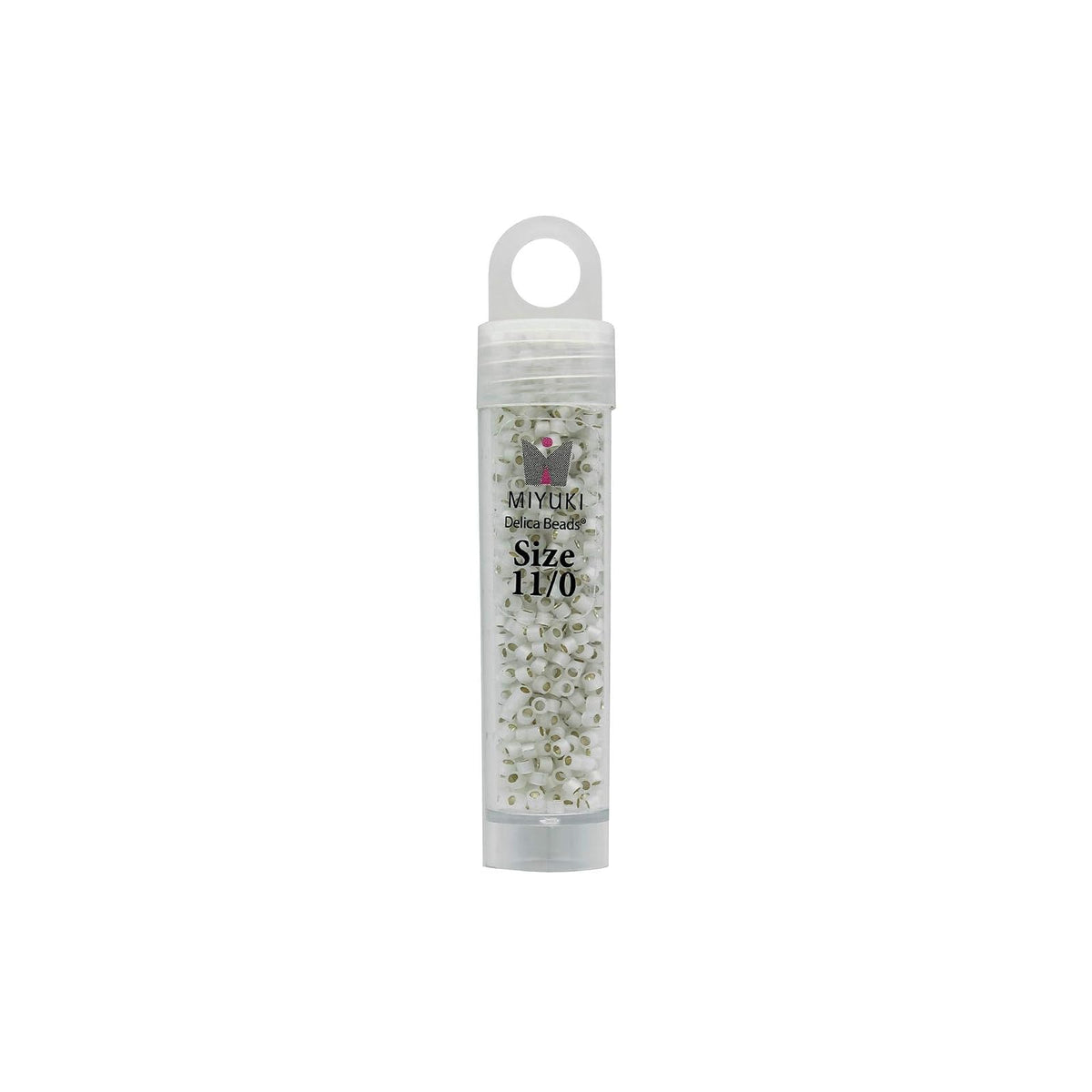 John Bead Craft Bead, Size: 11, White Opal Silver Lined