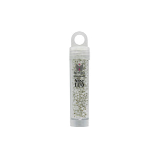 John Bead Craft Bead, Size: 11, White Opal Silver Lined