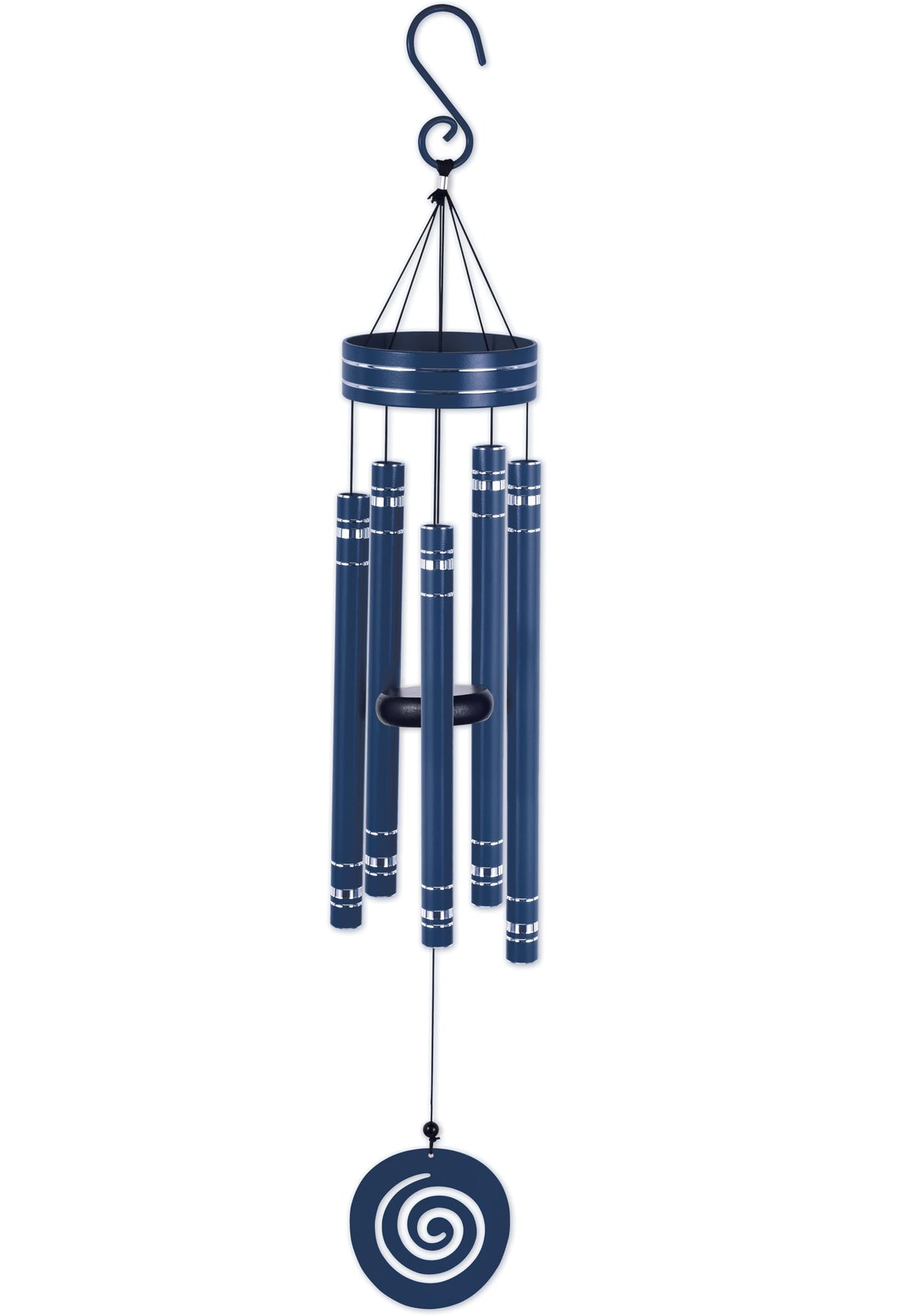Sunset Vista Designs Windchimes - Vista Classics Galaxy Etched Aluminum Windchime with Spiral Windcatcher, 36" Long, Navy Blue
