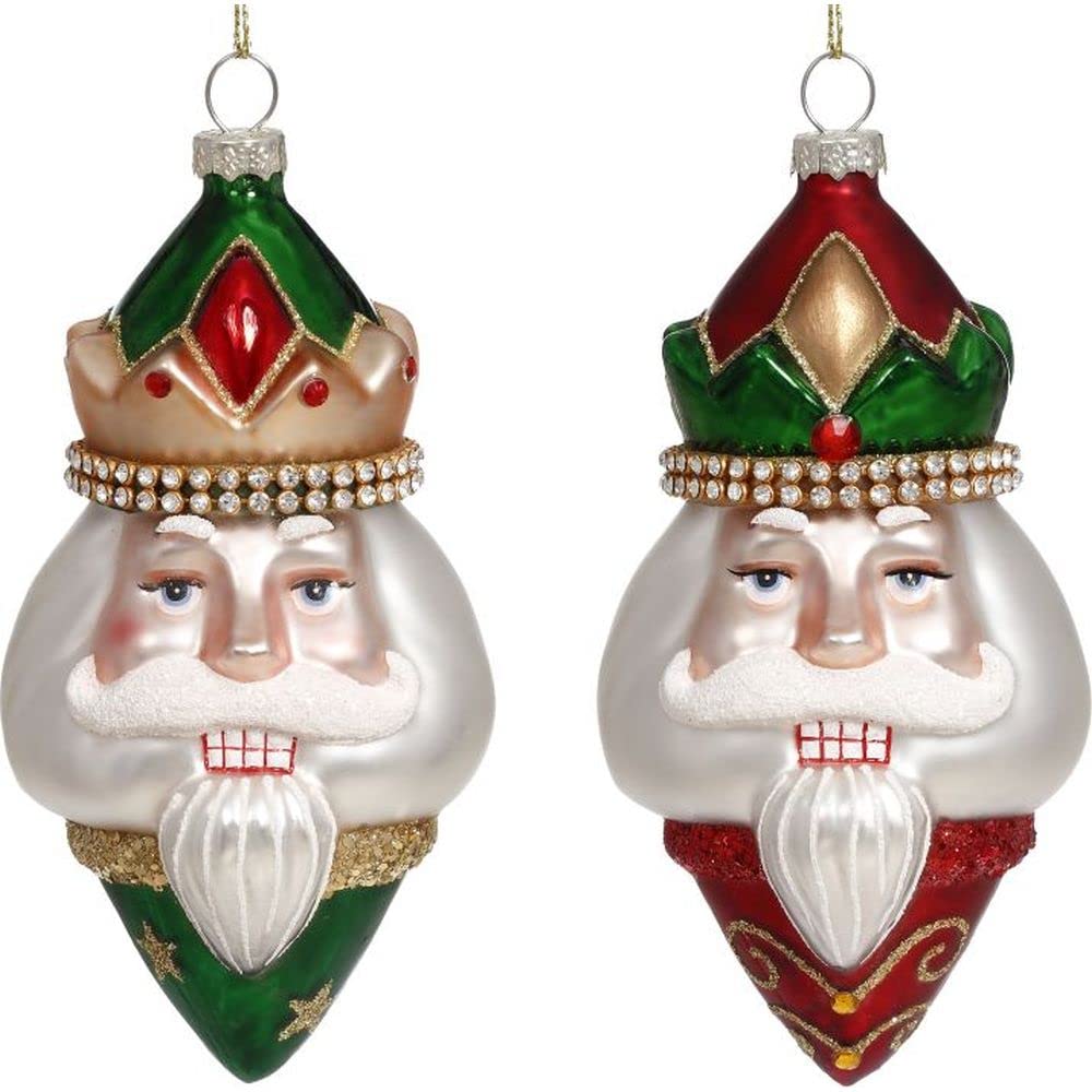 Mark Roberts Christmas 2023 Nutcracker Christmas Ornament, 5 Inches - Assortment of 2, Elegant Holiday Decoration for Home