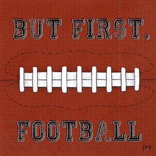 Boston International IHR 3-Ply Paper Napkins, 20-Count Cocktail Size, Football First