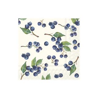 ihr SINCE 1977 Disposable Napkin, Cocktail (5" x 5"), Blueberries