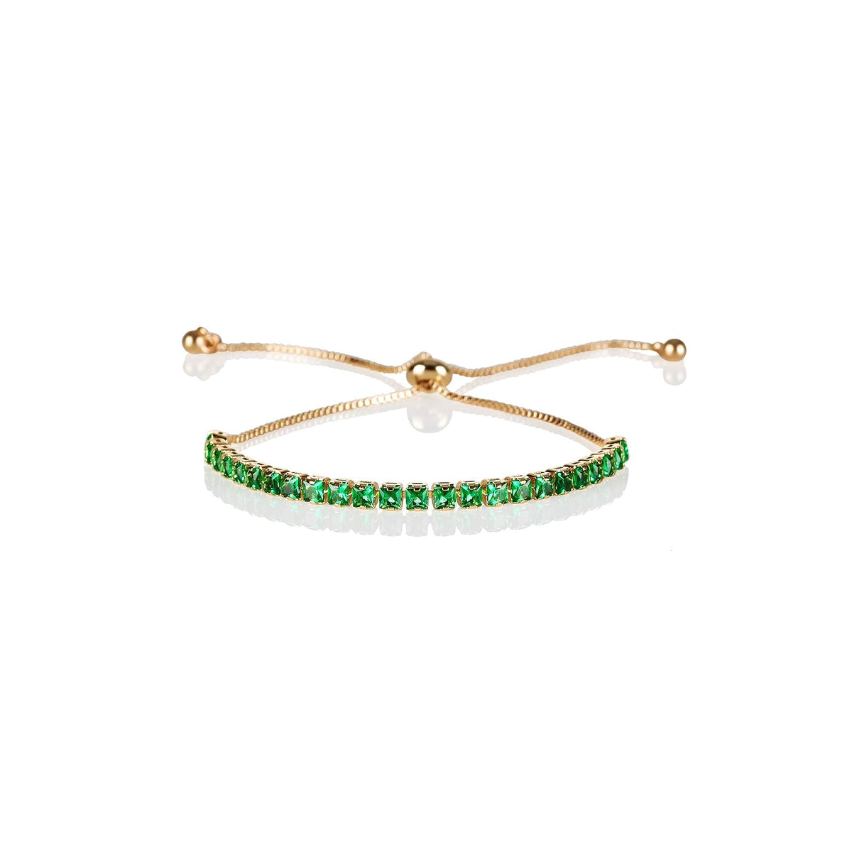 ZAVANA Bracelet, 10 inches, Gold/Green