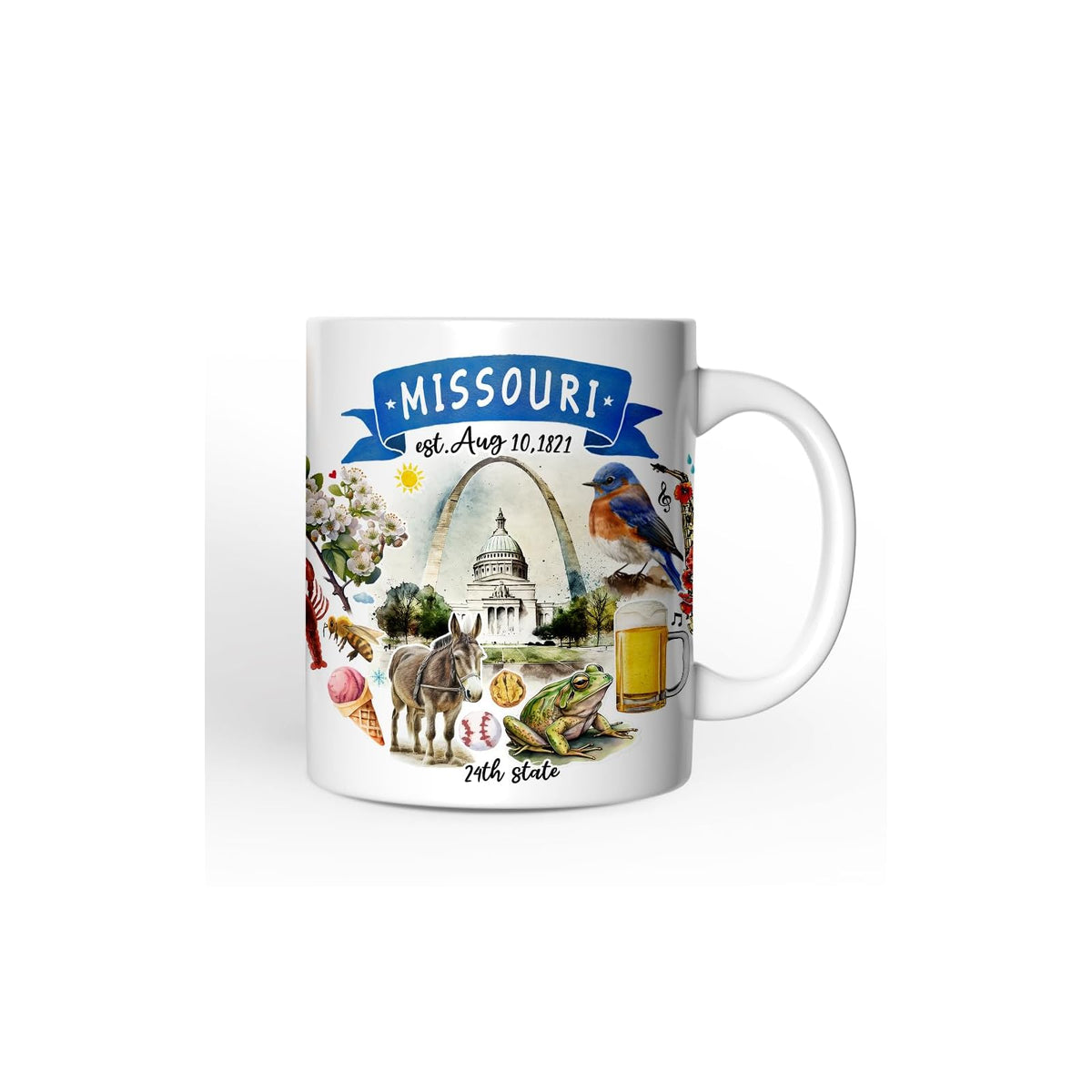 OrnamentallyYou Drinking Cup, 12 Ounces, Artistic Missouri State Themes and Land