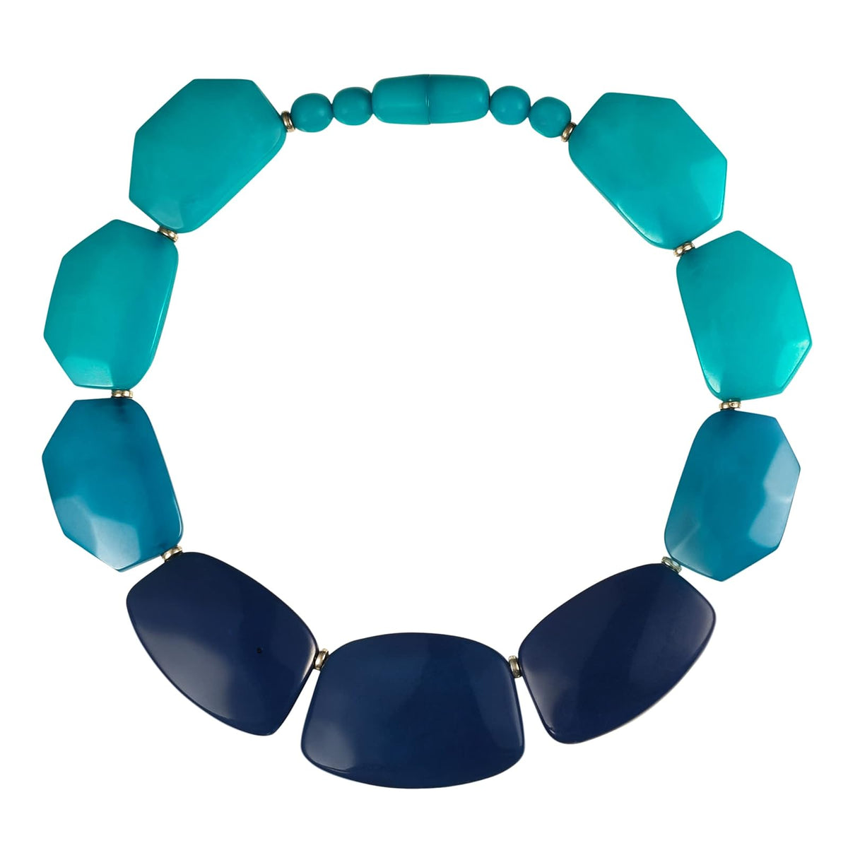 ZAVANA Necklace, 18 inches long, 1.5 inches wide, Blue