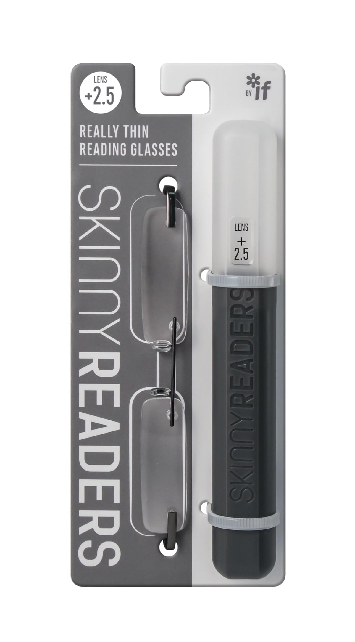IF Corrective Eyeglasses, +2.5, Metallic
